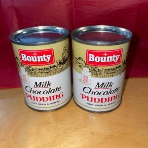 VTG BOUNTY Milk Chocolate PUDDING Tin Mini Can Dairy Farm Sealed Empty 1950-60’s